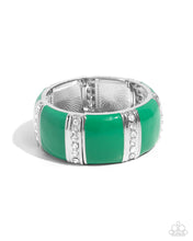 Load image into Gallery viewer, Paparazzi ♥ Fashionable Fringe Necklace & Colored Cameo Bracelet - Green 2-Piece Set ♥ S165