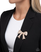 Load image into Gallery viewer, Paparazzi ♥ Bow Bravado - Rose Gold ♥ Brooch BR12