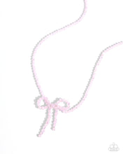 Load image into Gallery viewer, Paparazzi ♥ Somebody I Used to BOW Necklace &amp; The BOW Must Go On Earrings - Pink ♥ 2-pieces Set S138