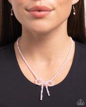 Load image into Gallery viewer, Paparazzi ♥ Somebody I Used to BOW Necklace &amp; The BOW Must Go On Earrings - Pink ♥ 2-pieces Set S138