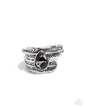 Load image into Gallery viewer, Paparazzi ♥ Feathered Feature - Black ♥ Ring EX56
