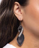 Paparazzi ♥ Skinny Spiral - Black ♥ Earrings EX46
