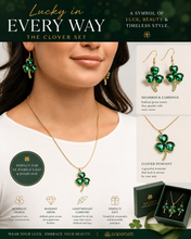 Load image into Gallery viewer, Paparazzi ♥ Lucky Lullaby Necklace &amp; Lucky Luster Earrings - Green Set ♥ S235