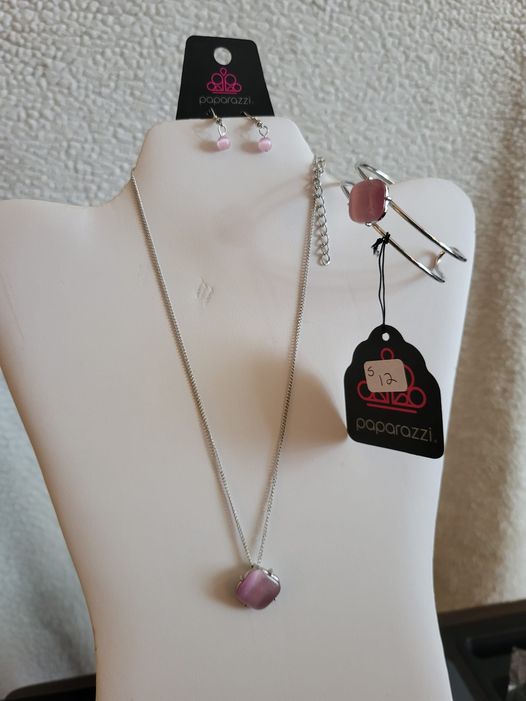 Paparazzi ♥ You GLOW Girl Necklace & Turn Up The Glow Bracelet Set ♥ - Pink S12