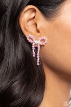 Load image into Gallery viewer, Paparazzi ♥ Somebody I Used to BOW Necklace &amp; The BOW Must Go On Earrings - Pink ♥ 2-pieces Set S138