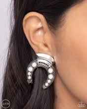 Load image into Gallery viewer, Paparazzi ♥ Harmonious Horseshoe - White ♥ Clip-On E1429