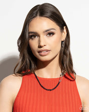 Load image into Gallery viewer, Paparazzi ♥ Safety Pin Style Necklace &amp; Safety Pin Sentiment Earrings - Black Set  ♥ 2-pieces S132