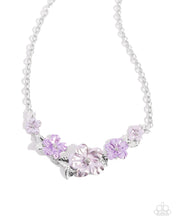 Load image into Gallery viewer, Paparazzi ♥ Bouquet Brilliance Necklace &amp; Balanced Bouquet Clip-on Earrings - Purple ♥ 2-piece Set S136