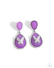 Load image into Gallery viewer, Paparazzi ♥ BRIGHT This Sway Post Earrings &amp; In All the BRIGHT Places Bracelet - Purple ♥ 2-piece Set S134