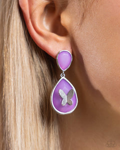 Paparazzi ♥ BRIGHT This Sway Post Earrings & In All the BRIGHT Places Bracelet - Purple ♥ 2-piece Set S134