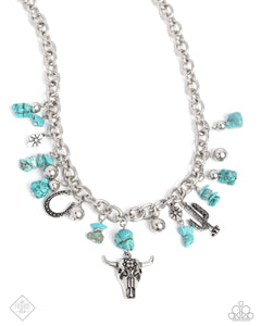 Paparazzi ♥ Wild West Whimsy Necklace & Wild West Wardrobe Bracelet - Blue Set ♥ S166