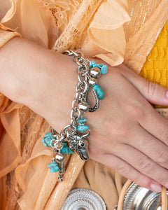 Paparazzi ♥ Wild West Whimsy Necklace & Wild West Wardrobe Bracelet - Blue Set ♥ S166