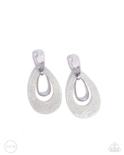 Load image into Gallery viewer, Paparazzi ♥ Tattered Teardrop - Silver ♥ Clip-On E1531