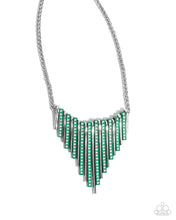 Load image into Gallery viewer, Paparazzi ♥ Fashionable Fringe Necklace &amp; Colored Cameo Bracelet - Green 2-Piece Set ♥ S165