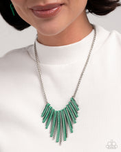 Load image into Gallery viewer, Paparazzi ♥ Fashionable Fringe Necklace &amp; Colored Cameo Bracelet - Green 2-Piece Set ♥ S165