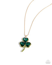 Load image into Gallery viewer, Paparazzi ♥ Lucky Lullaby Necklace &amp; Lucky Luster Earrings - Green Set ♥ S235