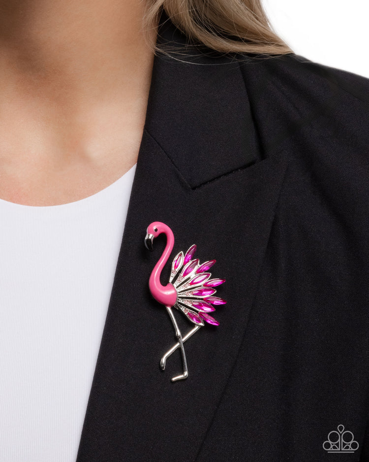 Paparazzi ♥ Frenetic Flamingo - Pink ♥ Brooch BR10