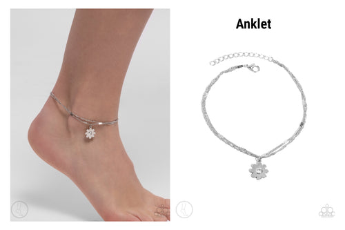 Paparazzi ♥ Blossoming Breeze - White ♥ Anklet A31
