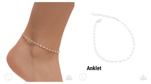 Paparazzi ♥ Pearl Purpose - White ♥ Anklet A36