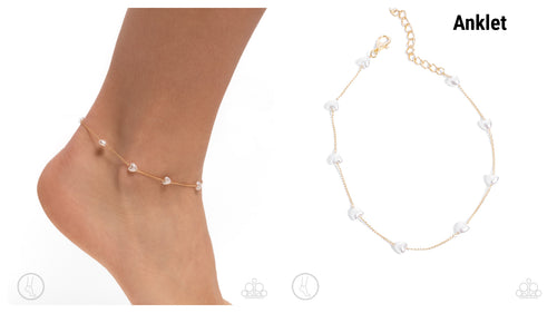 Paparazzi ♥ Charming Court - Gold ♥ Anklet A40