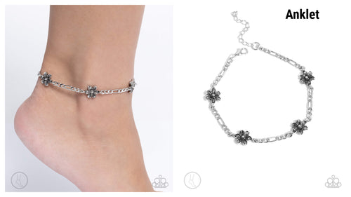 Paparazzi ♥ Gardening Gusto - Silver ♥ Anklet A41