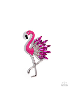 Paparazzi ♥ Frenetic Flamingo - Pink ♥ Brooch BR10