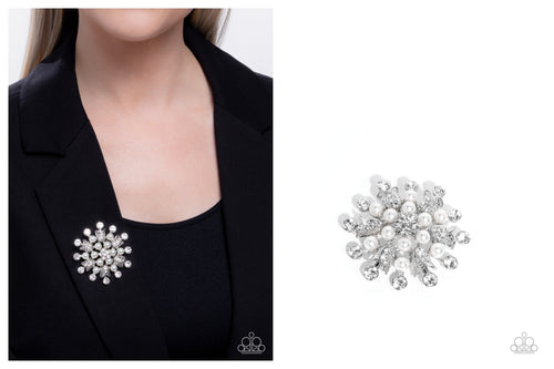 Paparazzi ♥ Pearly Prologue - White ♥ Brooch BR5