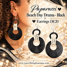 Load image into Gallery viewer, Paparazzi ♥ Beach Day Drama - Black ♥ Earrings DE20