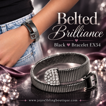 Load image into Gallery viewer, Paparazzi ♥ Belted Brilliance - Black ♥ Bracelet EX54