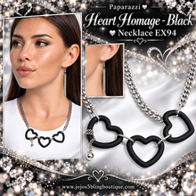Load image into Gallery viewer, Paparazzi ♥ Heart Homage - Black ♥ Necklace EX94