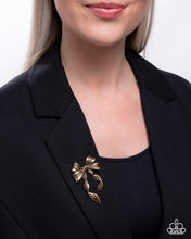 Load image into Gallery viewer, Paparazzi ♥ Bow Bonanza - Gold ♥ Brooch BR1