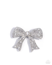 Load image into Gallery viewer, Paparazzi ♥ Bow Bravado - White ♥ Brooch BR13