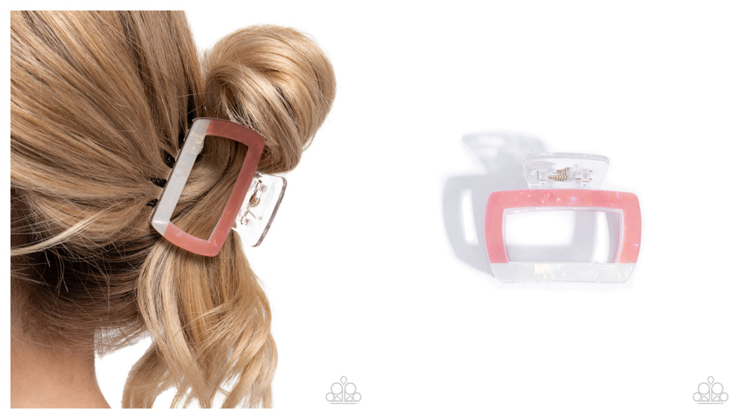 Paparazzi ♥ Transparent Texture - Orange ♥ Hair Clip C34