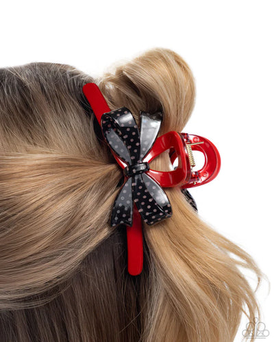 Paparazzi ♥ Vaudeville Value - Red ♥ Hair Clip C42