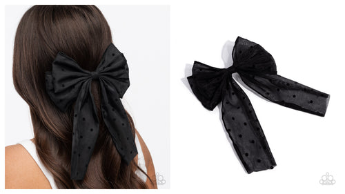 Paparazzi ♥ Here We BOW Again - Black ♥ Hair Clip C45