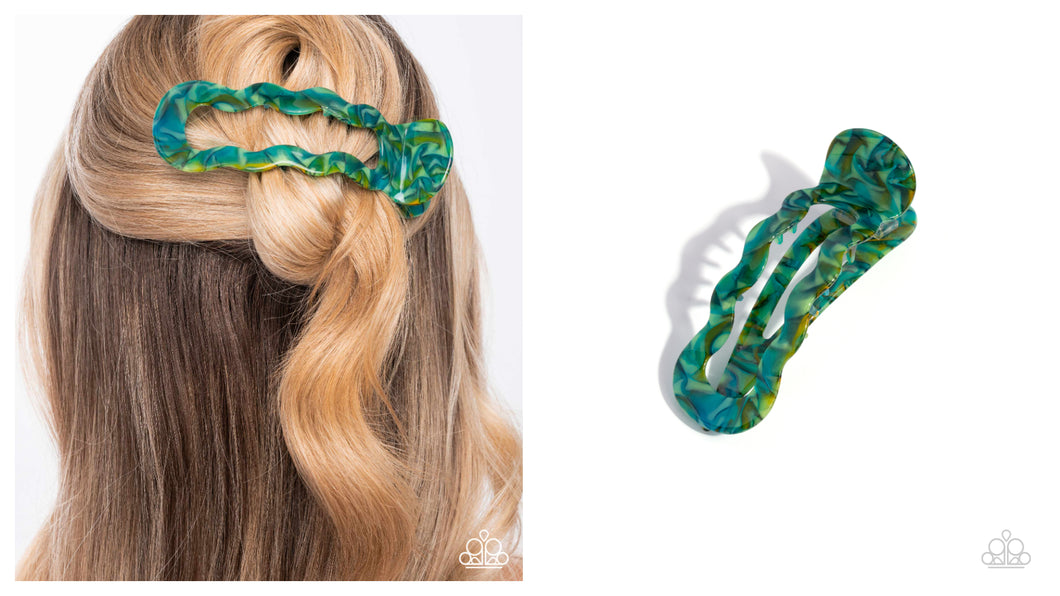 Paparazzi ♥ Jovial Jellyfish - Green ♥ Hair Clip C54