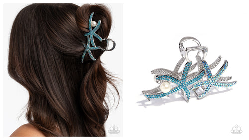 Paparazzi ♥ Stunning Starfish - Blue ♥ Hair Clip C55