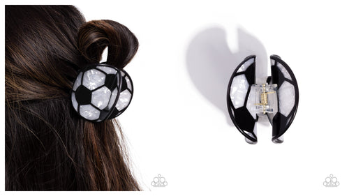 Paparazzi ♥ Soccer Shimmer - Black ♥ Hair Clip C66