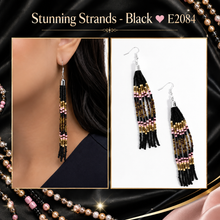 Load image into Gallery viewer, Paparazzi ♥ Stunning Strands - Black ♥ E2084