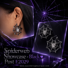 Load image into Gallery viewer, Paparazzi ♥ Spiderweb Showcase - Black ♥ Post E2029
