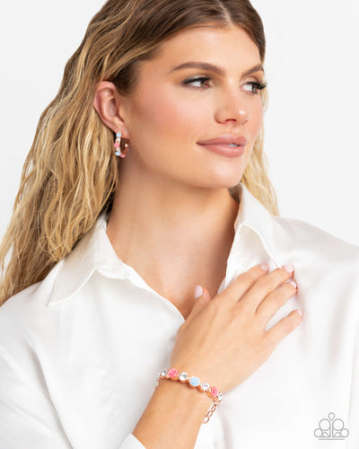 Paparazzi ♥ Reawakening Revelry Bracelet & Reawakening Radiance Post Earring - Rose Gold Set ♥ S182