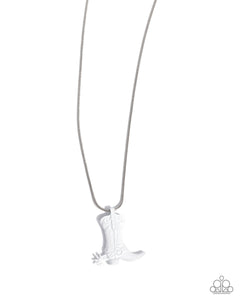 Paparazzi ♥ Boot Scootin' Bravado Necklace & Western Waltz Bracelet - White ♥ 2-Piece Set S177