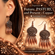 Load image into Gallery viewer, Paparazzi ♥ Future, PASTURE, and Present - Copper ♥ Earrings EX101