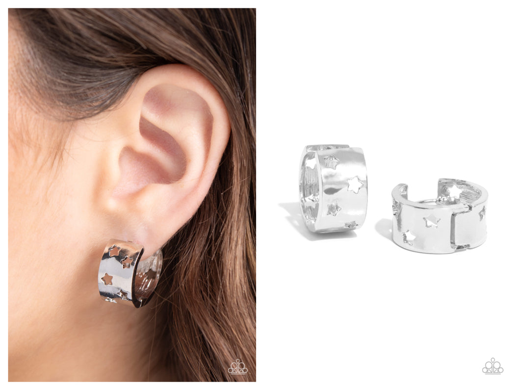 Paparazzi ♥ Setting the STAR High - Silver ♥ Post Hinge E1302