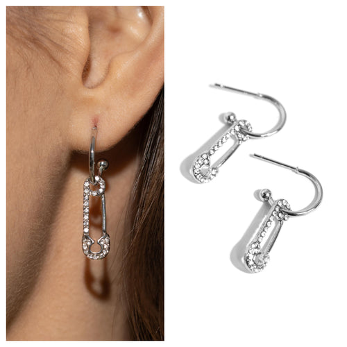 Paparazzi ♥ Safety Pin Sentiment - White ♥ E1359