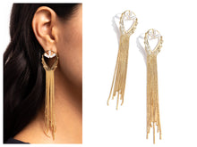 Load image into Gallery viewer, Paparazzi ♥ Elongated Effervescence - Gold ♥ Post E1415