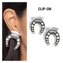 Load image into Gallery viewer, Paparazzi ♥ Harmonious Horseshoe - White ♥ Clip-On E1429