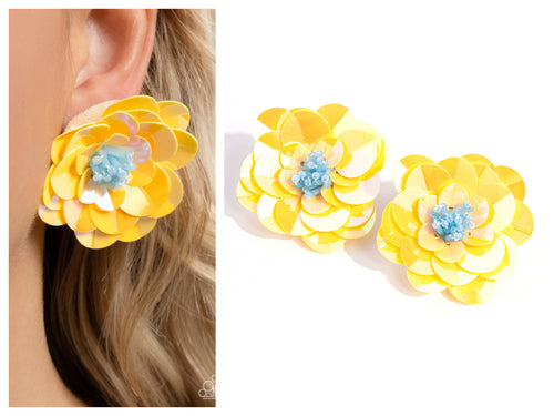Paparazzi ♥ Floating Florals - Yellow ♥ Post E1498