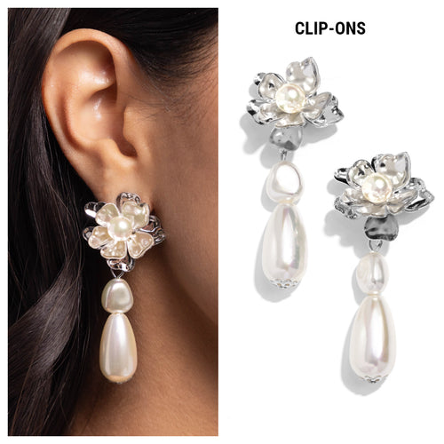 Paparazzi ♥ Esteemed Elite - White ♥ Clip-On E1538