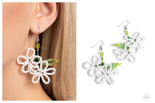 Paparazzi ♥ Beaded Blooms - White ♥ E1556